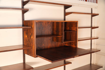 Rosewood 4-Bay FM Reolsystem Wall Unit by Kai Kristiansen for Feldballes Mobelfabrik