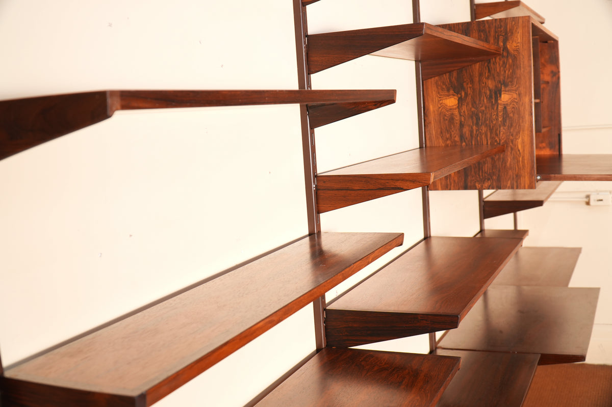 Rosewood 4-Bay FM Reolsystem Wall Unit by Kai Kristiansen for Feldballes Mobelfabrik