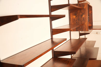 Rosewood 4-Bay FM Reolsystem Wall Unit by Kai Kristiansen for Feldballes Mobelfabrik