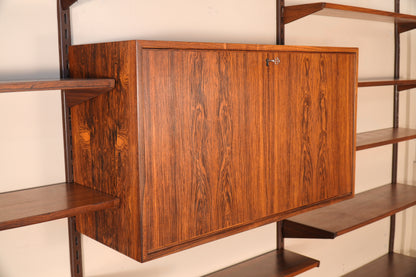Rosewood 4-Bay FM Reolsystem Wall Unit by Kai Kristiansen for Feldballes Mobelfabrik