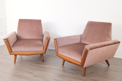 Pair Adrian Pearsall Lounge Chairs Model 2161-C Craft Associates