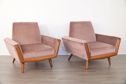 Pair Adrian Pearsall Lounge Chairs Model 2161-C Craft Associates
