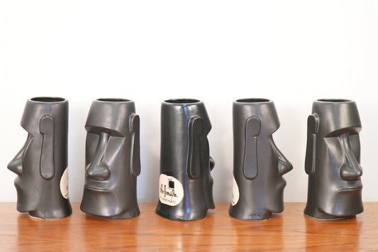 Vintage Tiki Mug Moai Easter Island Black Tiki Bar Mug The Fireside Wisconsin
