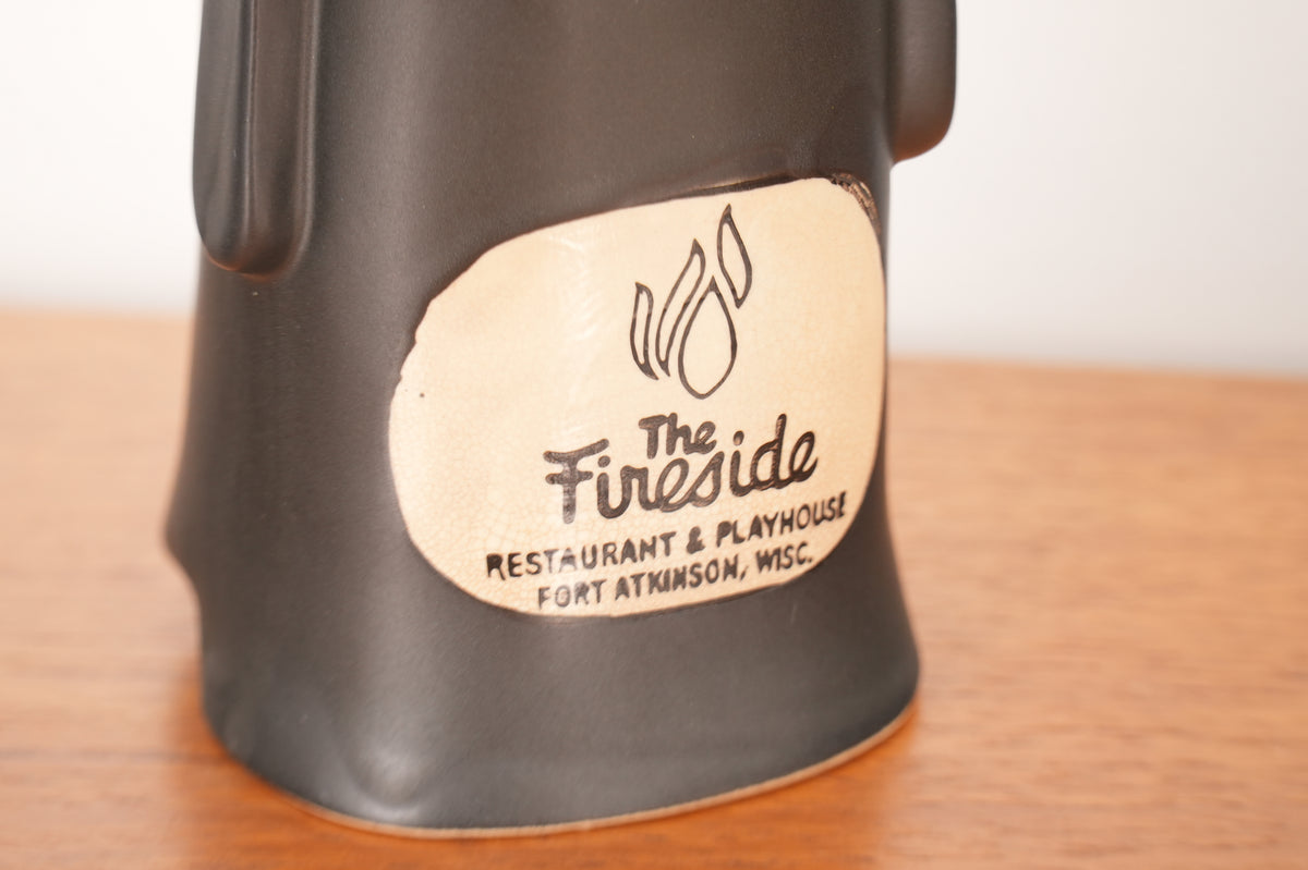 Vintage Tiki Mug Moai Easter Island Black Tiki Bar Mug The Fireside Wisconsin