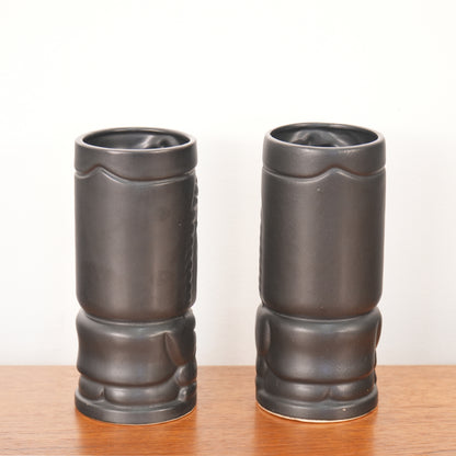 Vintage Mid-Century Otagiri Japan Matte Black Tiki Mug