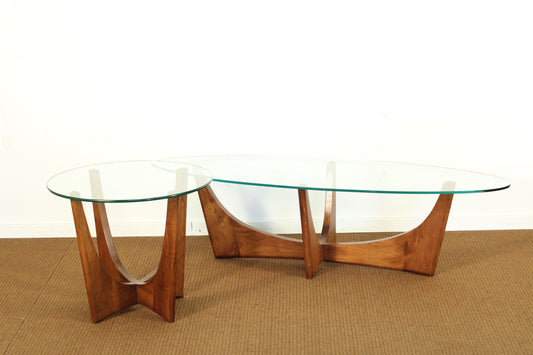 1960s Adrian Pearsall For Craft Associates Walnut Coffee and End Table Set