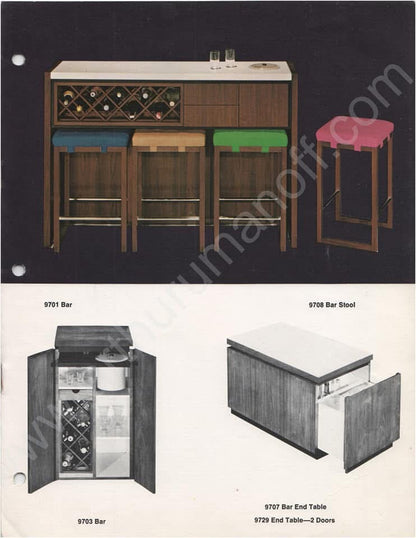 Arthur Umanoff for Dillingham Mid-Century Dry Bar American Walnut