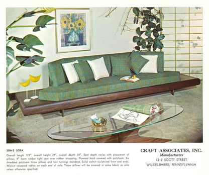 Adrian Pearsall Platform Sofa Model 2006-S Craft Associates