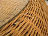 Mid-Century Aarnio-Style 44" Round Wicker Coffee Table