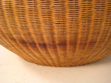 Mid-Century Aarnio-Style 44" Round Wicker Coffee Table
