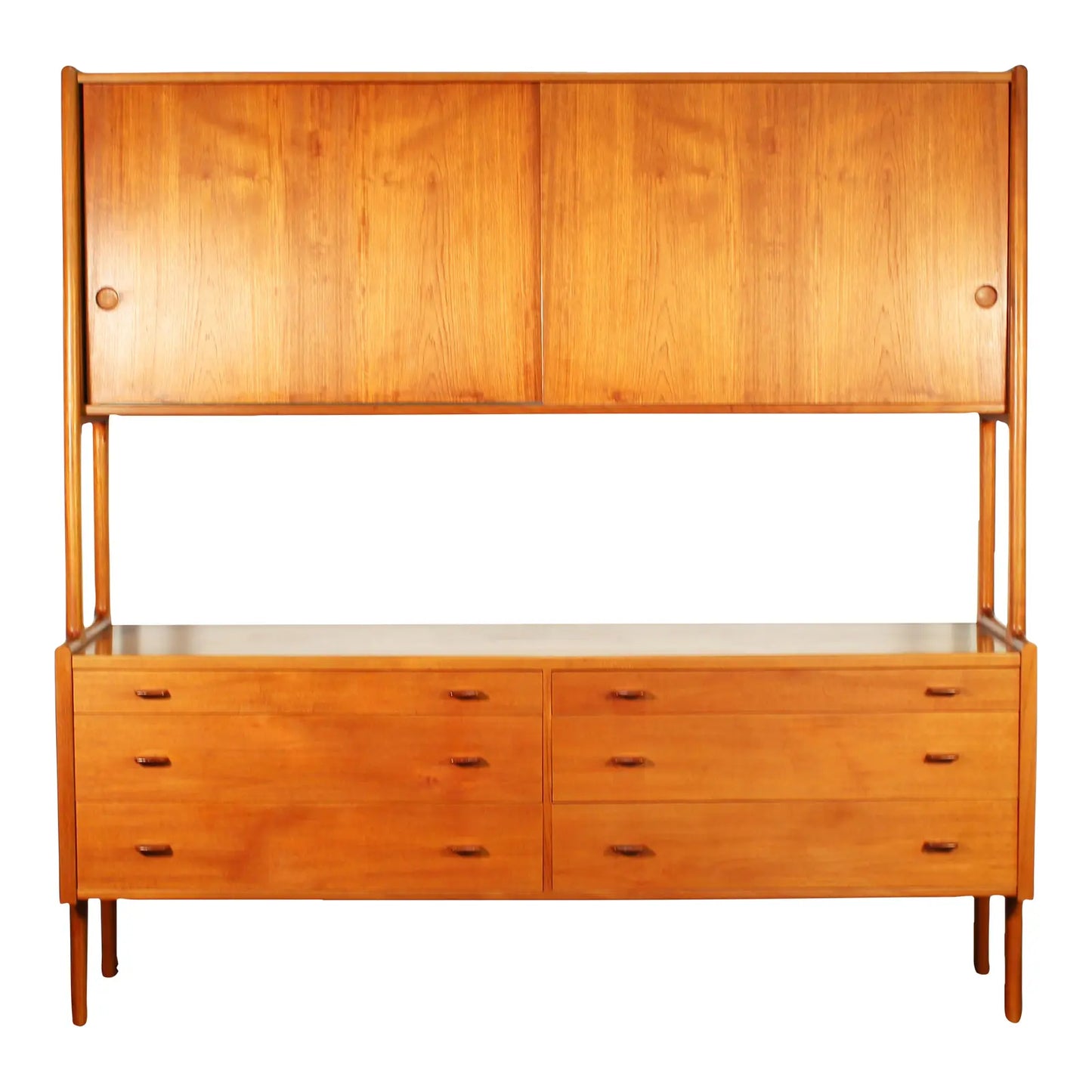 1950s Hans Wegner for Ry Mobler Model Ry-20 Danish Teak Credenza Hutch