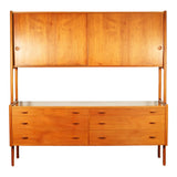 1950s Hans Wegner for Ry Mobler Model Ry-20 Danish Teak Credenza Hutch