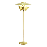 1960s Vintage Atomic 4-Light Brass Saucer Floor Lamp
