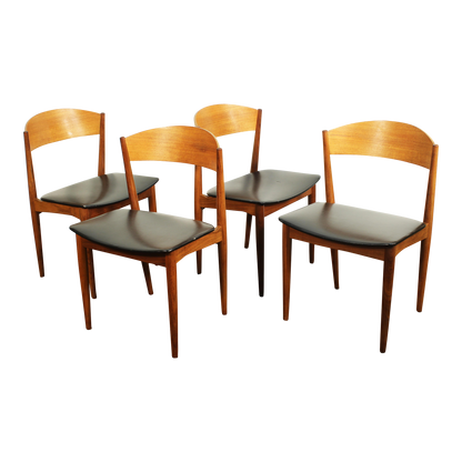 1960s Vintage Jydsk Møbelindustri Danish Teak Dining Chairs - Set of 4