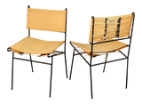 1960s Vintage Paul McCobb Style Wrought Iron Chairs - a Pair