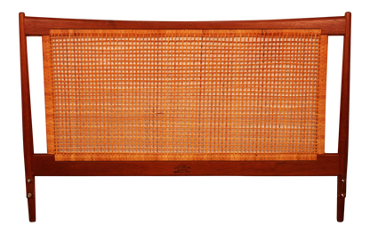 John Stuart Danish Teak & Cane Full Headboard