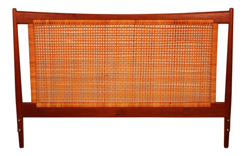 John Stuart Danish Teak & Cane Full Headboard