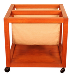 Danish Teak Rolling Magazine Caddy by Bent Silberg