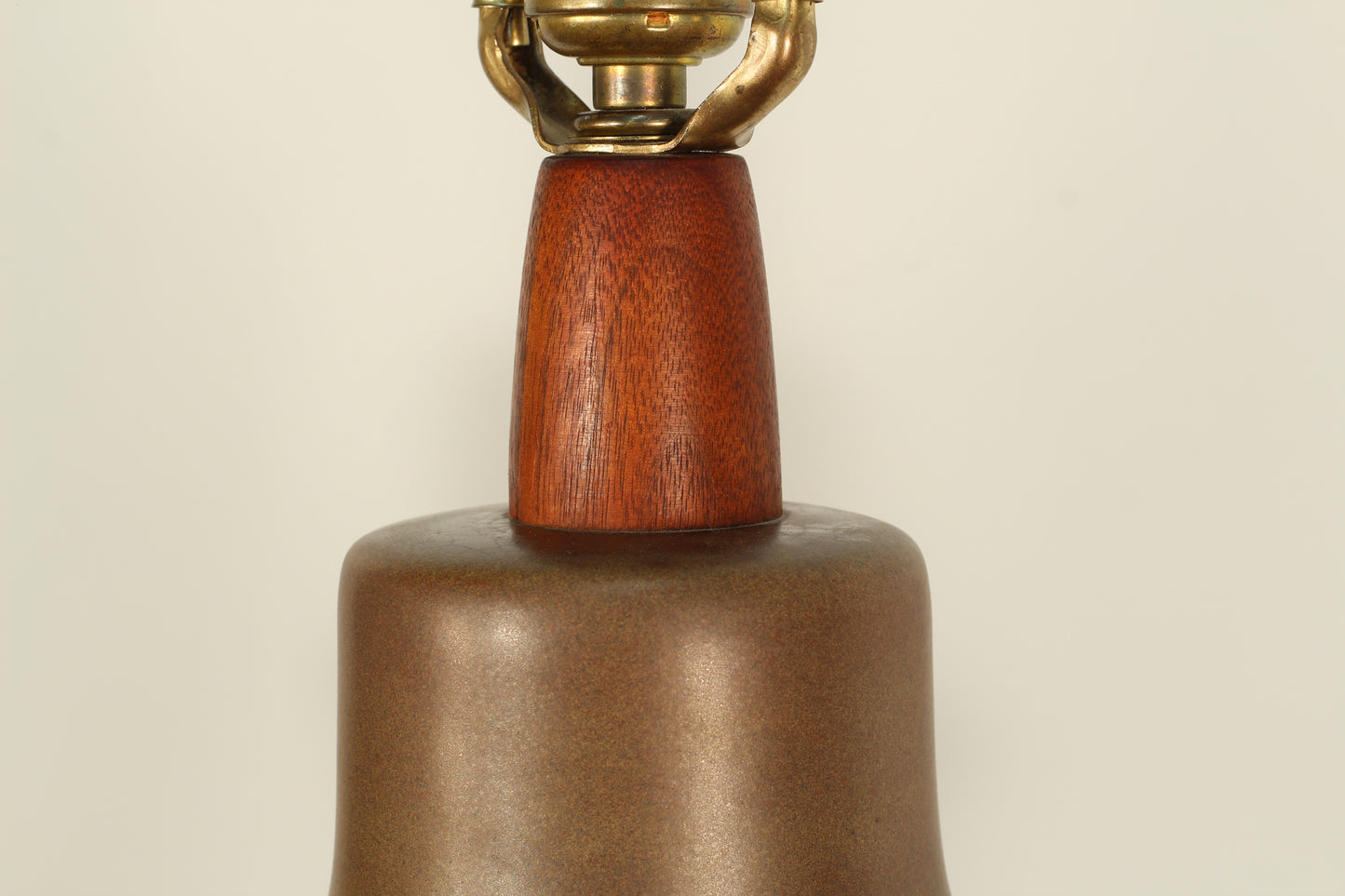 Martz Ceramic Lamps With Teak Accents - a Pair