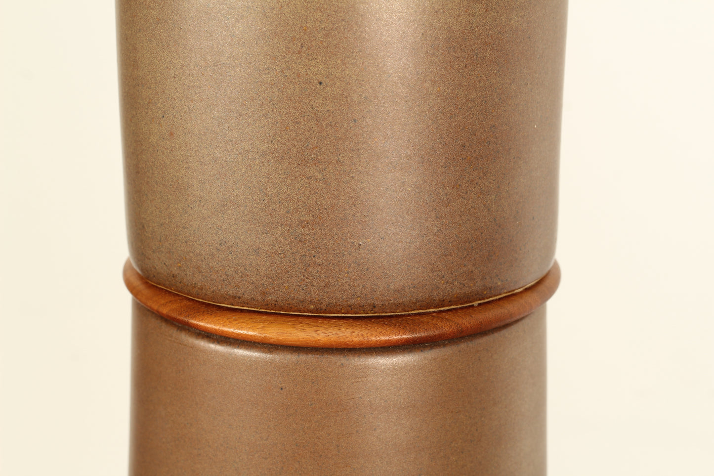 Martz Ceramic Lamps With Teak Accents - a Pair