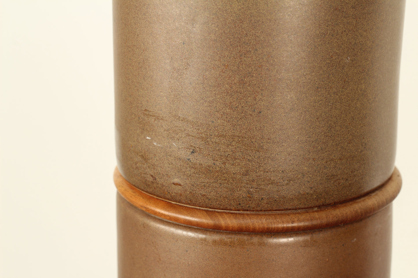 Martz Ceramic Lamps With Teak Accents - a Pair