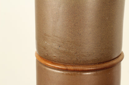 Martz Ceramic Lamps With Teak Accents - a Pair
