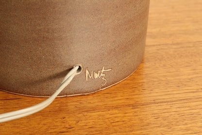 Martz Ceramic Lamps With Teak Accents - a Pair