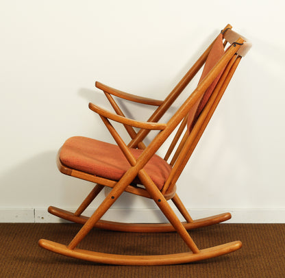 1960s Vintage Frank Reenskaug for Bramin Danish Teak Rocking Chair