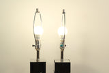 Curtis Jere for Laurel Geometric Chrome Lamps - a Pair