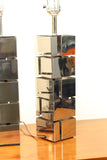 Curtis Jere for Laurel Geometric Chrome Lamps - a Pair