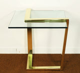 Vintage Brass Cantilever Side Table by DIA