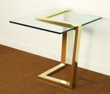 Vintage Brass Cantilever Side Table by DIA