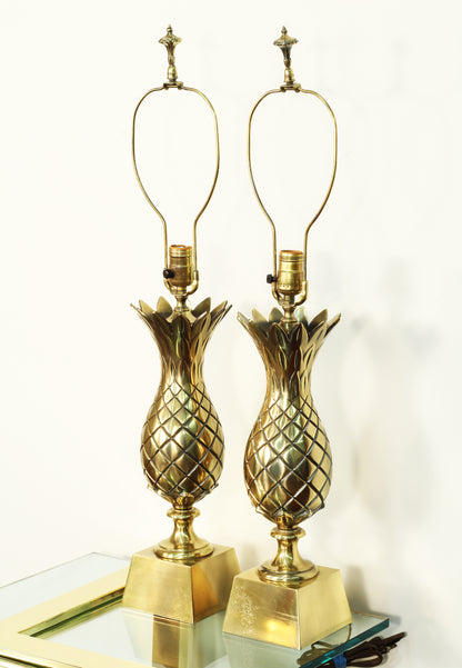 Brass Pineapple Lamps by Westwood Industries - a Pair