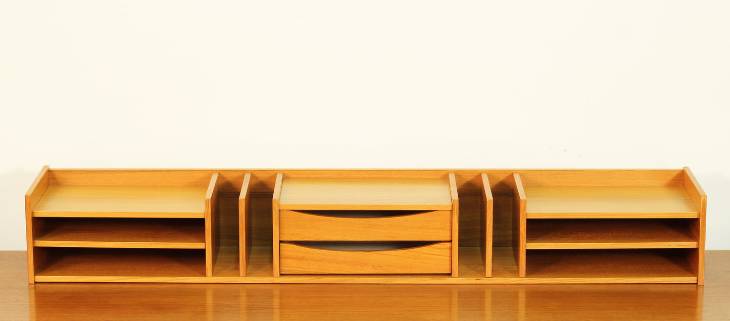 Danish Teak Large Desk Organizer by Pedersen & Hansen