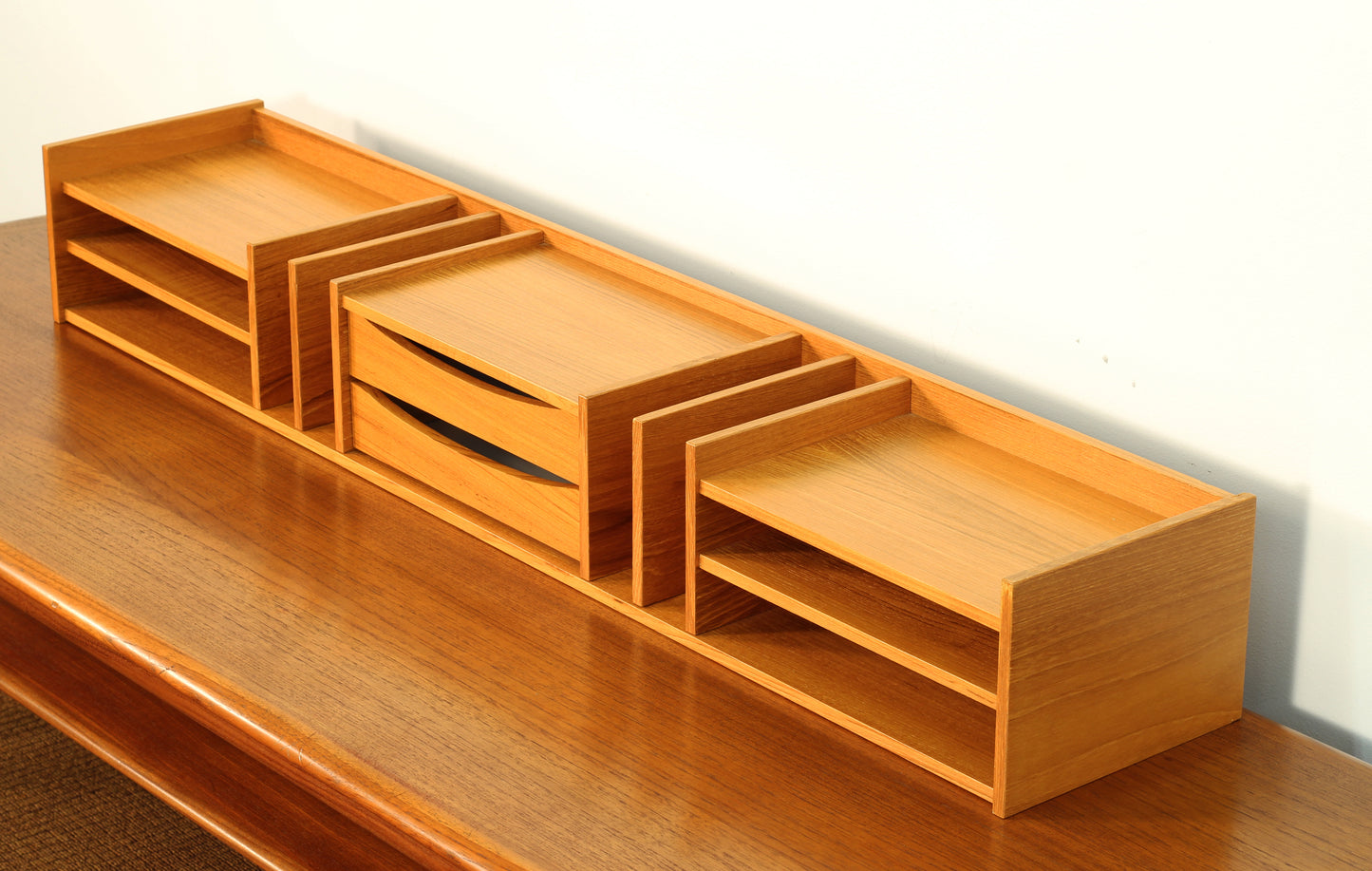 Danish Teak Large Desk Organizer by Pedersen & Hansen