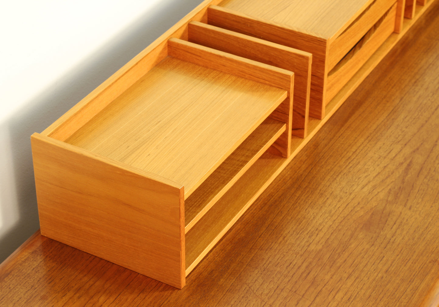 Danish Teak Large Desk Organizer by Pedersen & Hansen