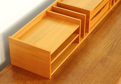 Danish Teak Large Desk Organizer by Pedersen & Hansen