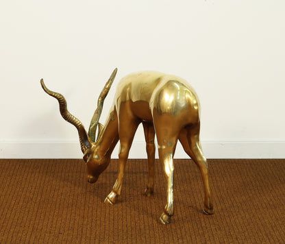 Vintage Brass Antelope Statues Sculptures- Set of 2