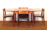 1960s Poul Hundevad Danish Teak Flip-Top Table and Four "Pia" Chairs - Set of 5