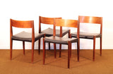 1960s Poul Hundevad Danish Teak Flip-Top Table and Four "Pia" Chairs - Set of 5