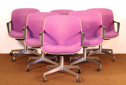 1970s Steelcase Rolling Chairs - Set of Six
