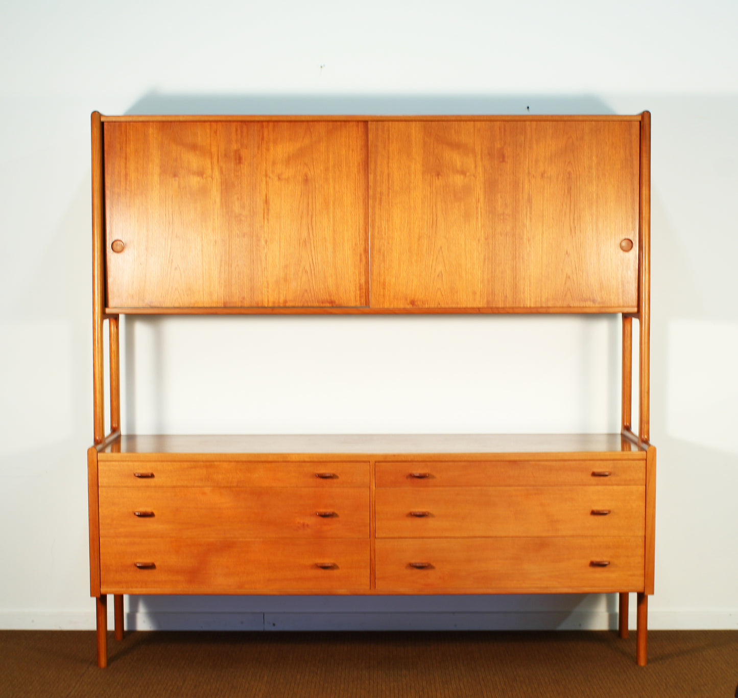 1950s Hans Wegner for Ry Mobler Model Ry-20 Danish Teak Credenza Hutch