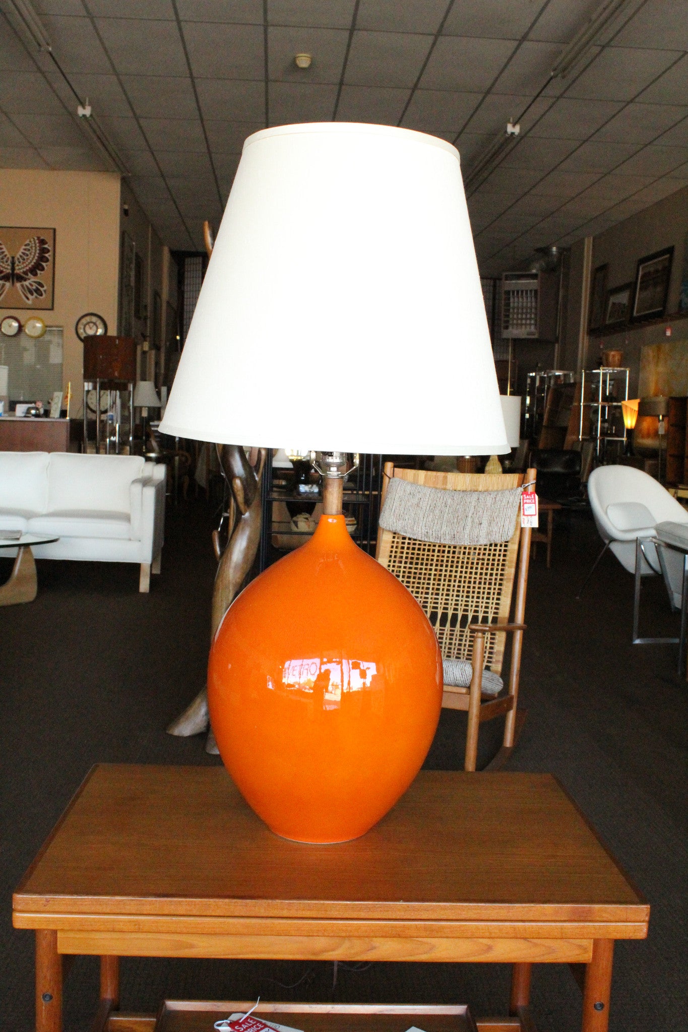 Orange Ceramic Danish Modern Lamp