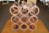 Custom Kraft Mid-Century Walnut Wine Rack