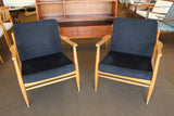 Danish Modern Oak Lounge Chairs - A Pair