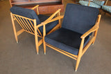 Danish Modern Oak Lounge Chairs - A Pair