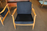 Danish Modern Oak Lounge Chairs - A Pair