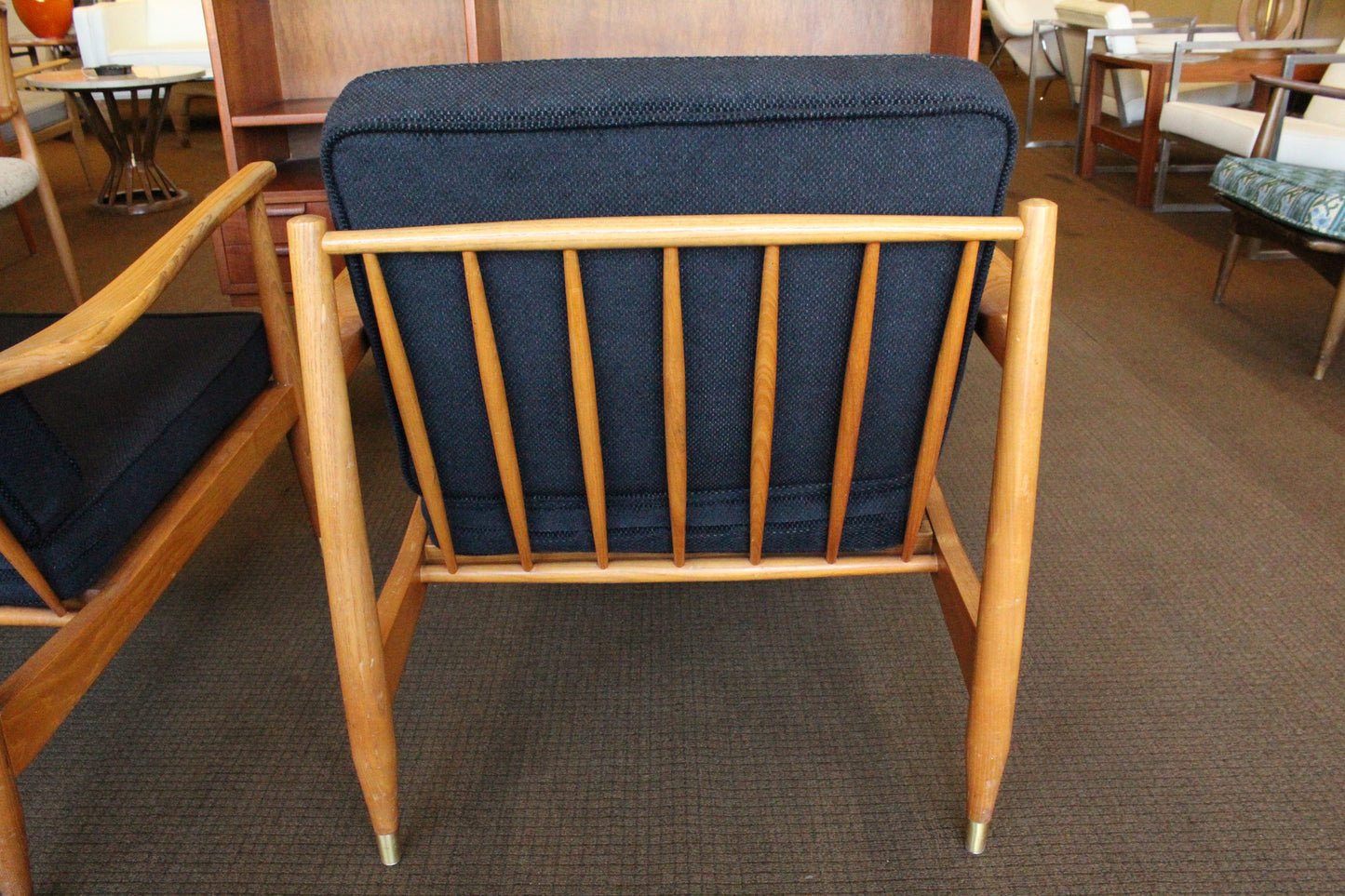 Danish Modern Oak Lounge Chairs - A Pair