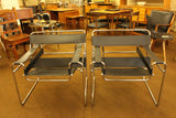 Black Wassily Style Chairs - A Pair