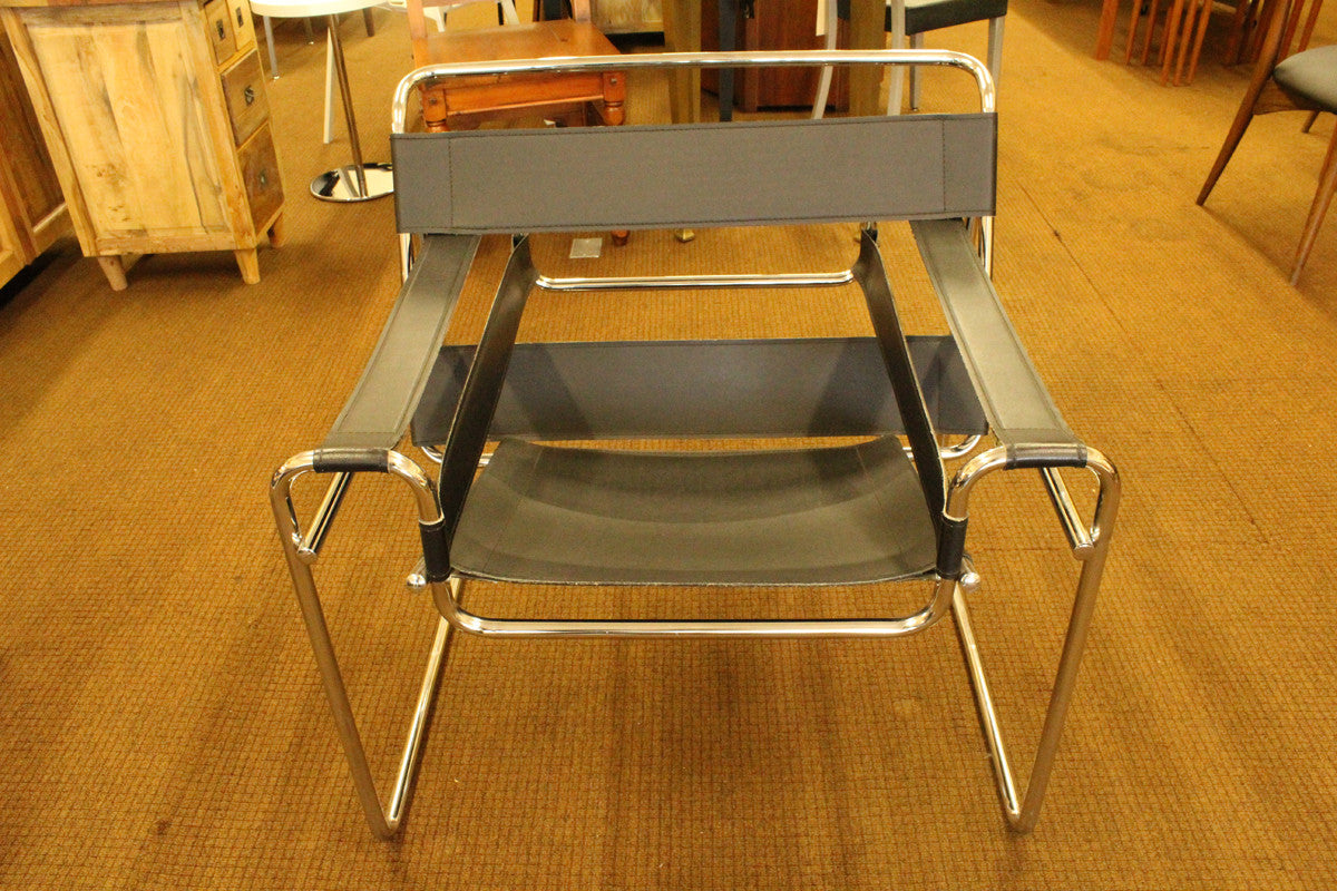 Black Wassily Style Chairs - A Pair